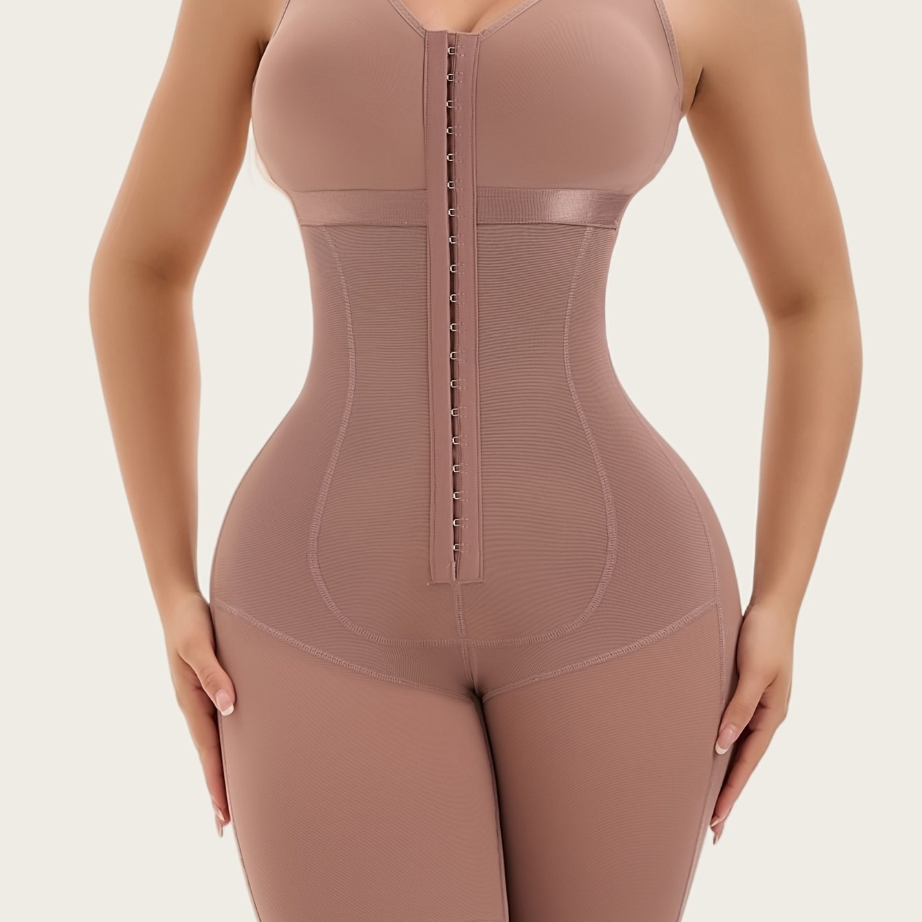 Fajas Colombianas Full Body Shapewear Bodysuit - High Support Tummy Control & Butt Lift Posture Corrector, Compression Garment with Front Zipper & Lace Trim, Post-Surgery Recovery & Casual Attire, Hand Wash Only, Tummy Contro